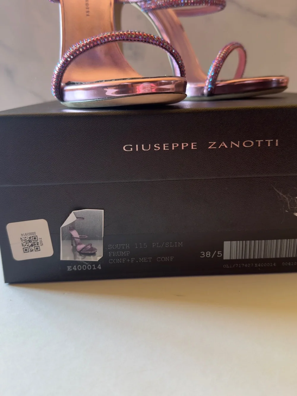 Giuseppe Zanotti Harmony Pink Crystal Heels 38.5 NEW